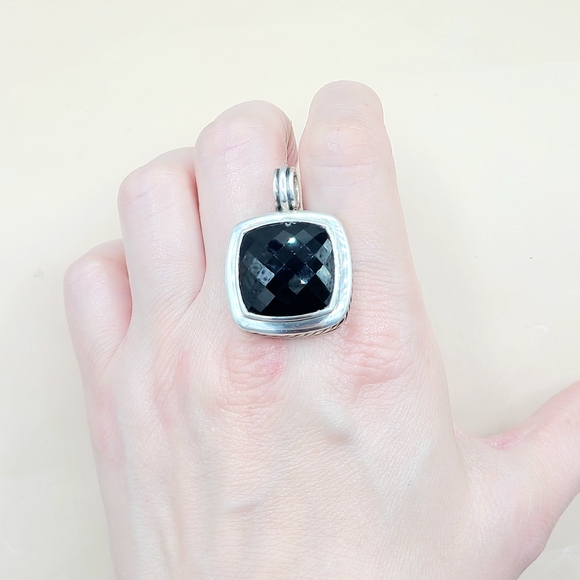 David Yurman Albion 20mm Black Onyx Pendant Enhancer - Picture 6 of 6